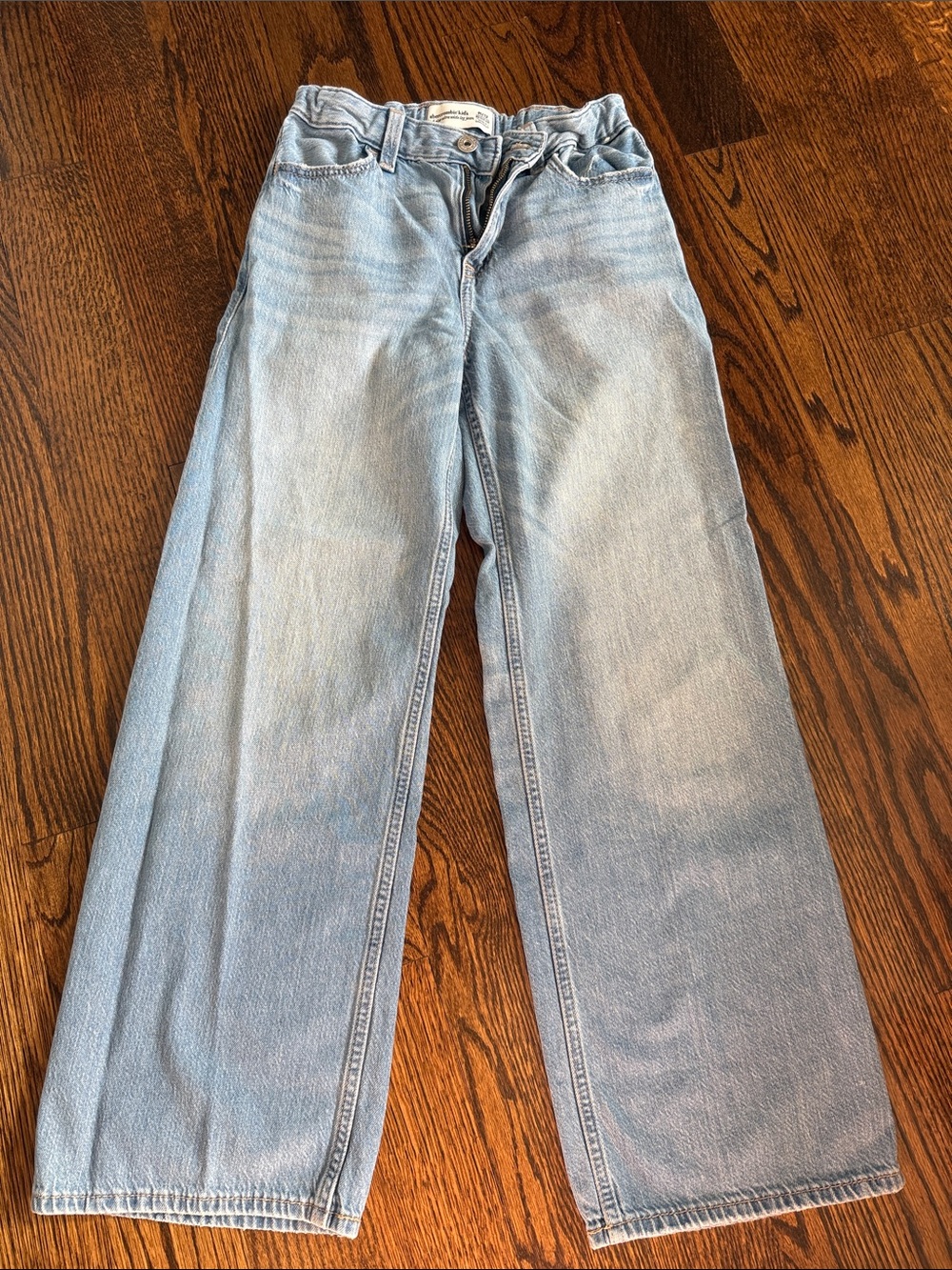 abercrombie kids light blue wide-leg jeans